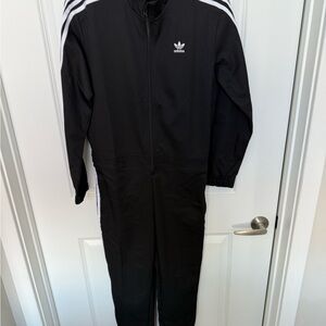 Adidas Black Tracksuit with White Stripes